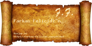 Farkas Felicián névjegykártya